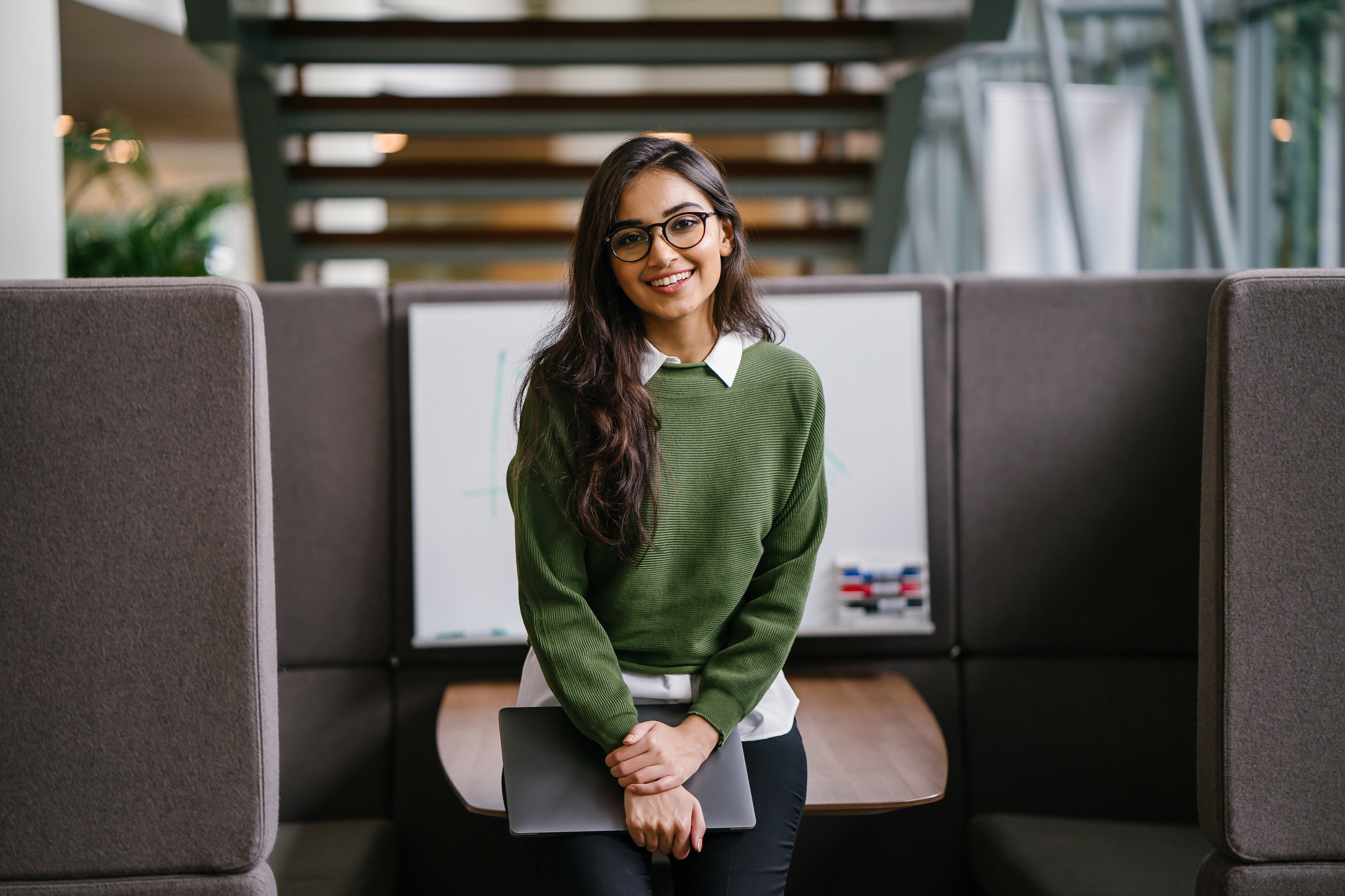 Young woman inspired by women in leadership